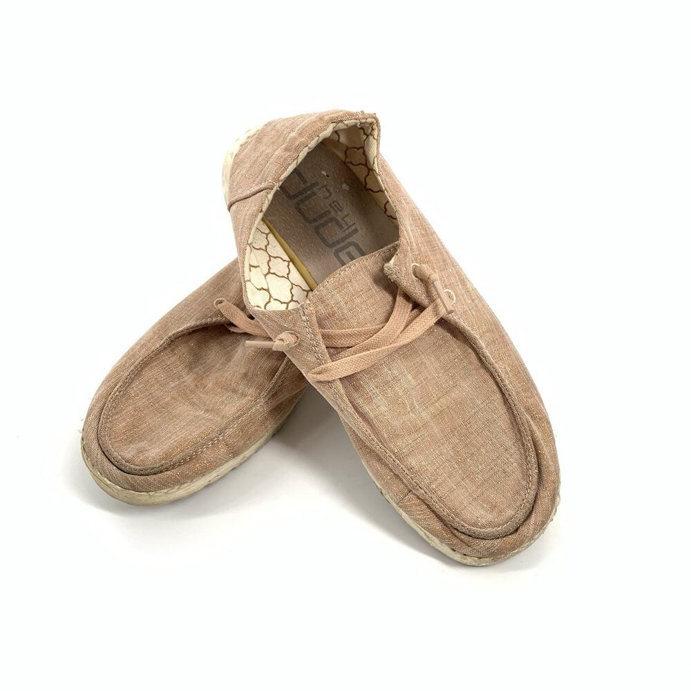 Hey Dude Wendy Sparkling Rose Gold Comfort Slip On Low Top Canvas Shoes Y7 L6